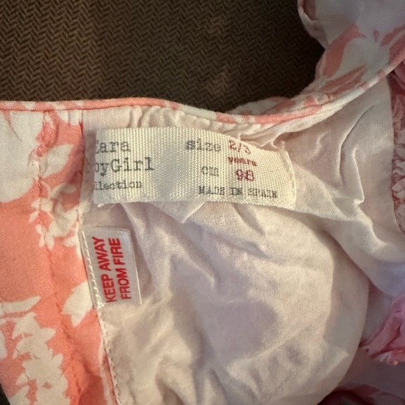 Zara Babygirl pink hummingbird dress Size 2/3 years - Picture 4 of 4